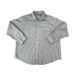 Van Heusen Traveler Blue Button-Down Shirt Mens Size 2XL